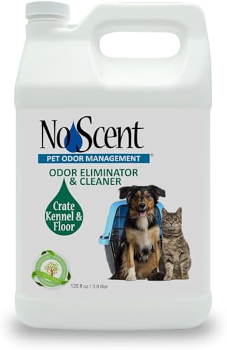 No Scent Crate Kennel & Floor Cleaner for Dog Run, Cat Carrier, Hard Surface Pet Odor & Stain Management (128 Fl Oz / 3.8 Liter) Gallon - size: 128 Fl Oz (Pack of 1)