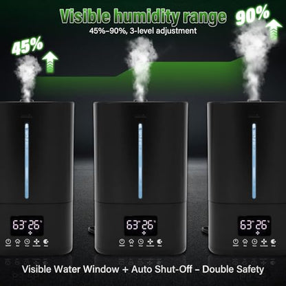 Automatic Reptile Fogger Humidifier with Smart Humidity Control, 5L Large Tank, 70" External Sensor Probe, Dual Hose Terrarium Humidifier for Ball Python, Chameleon, Gecko, Frog, Vivarium & Grow Tent