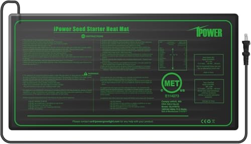 iPower GLHTMTS Durable Waterproof Seedling Heat Mat Warm Hydroponic Plant Germination Starting Pad, 10"x 20", Black - size: 10" x 20", style: Heat Mat
