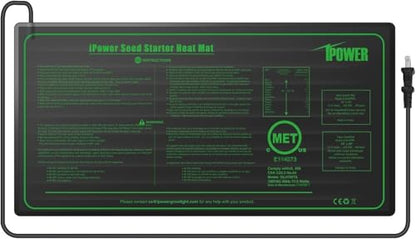 iPower GLHTMTS Durable Waterproof Seedling Heat Mat Warm Hydroponic Plant Germination Starting Pad, 10"x 20", Black - size: 10" x 20", style: Heat Mat