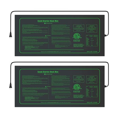 iPower Waterproof Seedling Heat Mat 10" x 20", 2 Pack ETL Certified Durable Germination Heating Pad, for Seed Starting Propagation - size: 10" x 20"(x2), style: Heat Mat Upgrade Version