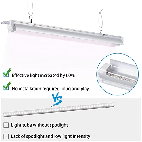 Grow Light, 2ft T8,100W(4 x 25W, 600W Equivalent), Super Bright, Full Spectrum Sunlight Plant Light, LED Grow Light Strips, Grow Lights for Indoor Plants,Greenhouse,4-Pack - size: 2FT-4pack