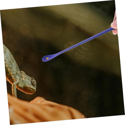 SUPVOX 2pcs Reptile Feeding Spoon Ergonomic Handle Pet Food Scoop for Lizards and Small Animals Safe Stainless Steel Convenient Design for Easy Feeding