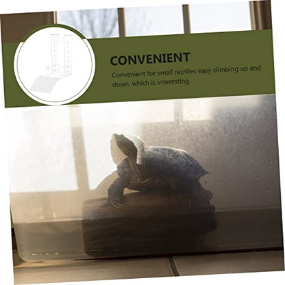 GALPADA 1set Acrylic Turtle Basking Platform Climbing Ledge for Aquatic Turtles Frogs and Lizards Removable Design for Easy Installation Fish Tanks and Tortoise Habitats - size: 15.5X15X9CM