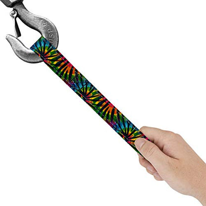 Country Brook Design - 1 Inch Winch Hook Pull Strap with Reflective Polyester - Tie Dye Stripes - color: Tie Dye Stripes