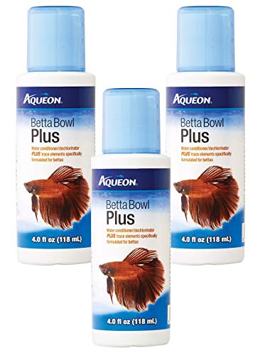 Aqueon 3 Pack of Betta Bowl Plus Water Conditioner & Dechlorinator, 4 Fluid Ounces Each - size: 4 ounces - Betta