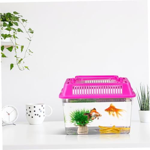 UKCOCO 4pcs Portable Turtle Feeding Box Transparent Reptile Habitat for Pets for Safe Transport Play Aquarium with Ventilation Design