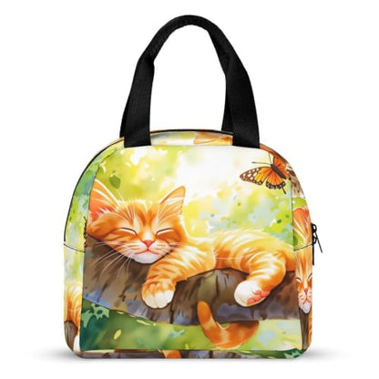 Sleepy Cat Lunch Bag for Women Men | Insulated Lunch Box Leakproof Food Meal Containers Reusable Foldable 6L Capacity Lunch Tote Bags for Work Picnic Travel - color: style-7