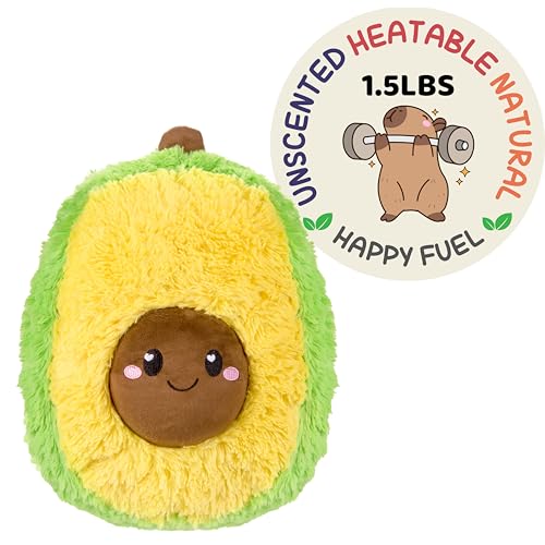 Avocado Microwavable Unscented 1.5 lbs Heating Pad For Women And Kids- Cute Soft Cozy Pillow Plush Heatable Warm Stuffed Animals- Kawaii Hot And Cold Plushie Food Toy- Avocado Gifts For Girls And Boys - style: Ava