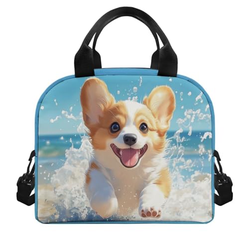 Corgi Lunch Bag Girls Lunch Box Outdoor Insulated Lunchbag Back to School Lunch Tote Bag Picnic Lunchbox Outdoor Camping Lunch Container Travel Lunch Boxes - color: Corgi