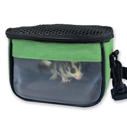 Small Pet Carrier Bag - Single - Shoulder Outdoor Carrier for Hamsters, Sugar Gliders & Flying Squirrels Portable Small Pet Travel Bag (Green) - color: Green