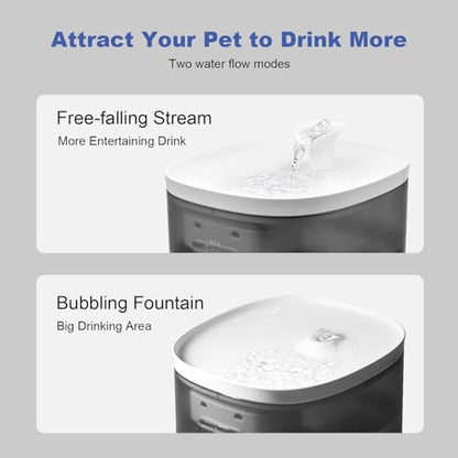 Cat Water Fountain 105oz/3L Pet Water Fountain - Quiet Dog Water Fountain with Water Level - Flowing Water to Provide Fresh Water- No Sputter, Easy Cleaning, Suit for cat Waterer