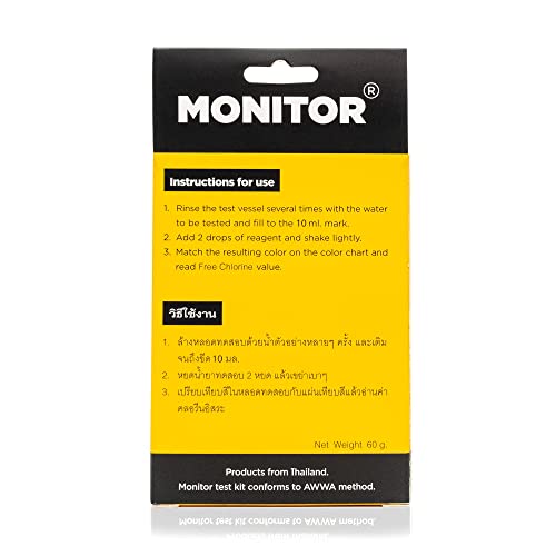 Monitor Chlorine Test KIT (250 Tests) - Monitor Aquarium and aquaculture Water Quality