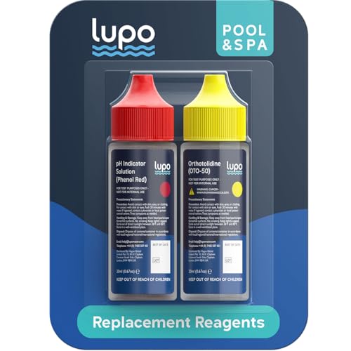 Lupo 3-in-1 Pool Test Kit Replacement Reagents | Refill Reagents for Residential Swimming Pools & Spas | Total Chlorine, Total Bromine & pH Testing | Lupo Global LP-RB-01-US - size: Refill Solutions