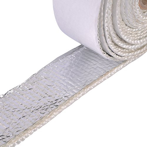 Heat Shield tape, Self-Adhesive Heat Reflective Tape Roll, Adhesive Backed Heat Barrier for Car, Truck, Motorcycle (1.5"X 15') - color: White Heat Shield Tape *1