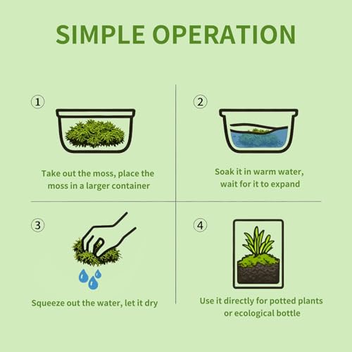 Compressed Sphagnum Moss for Plants & Reptiles (1pc)– Dried Peat Moss, Moisture-Retentive for Indoor Plants, Orchids, Terrariums, Reptile Bedding (100% Natural, Reptile-Safe - size: 1PCS