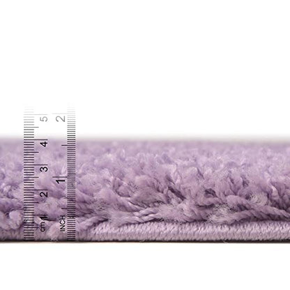 Unique Loom Solid Shag Collection Area Rug (2' x 6' 5" Runner, Lilac) - color: Lilac, size: 2' x 6'5" (Runner)
