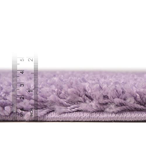 Unique Loom Solid Shag Collection Area Rug (2' x 3' 1" Rectangle, Lilac) - color: Lilac, size: 2' x 3'1" (Rectangular)
