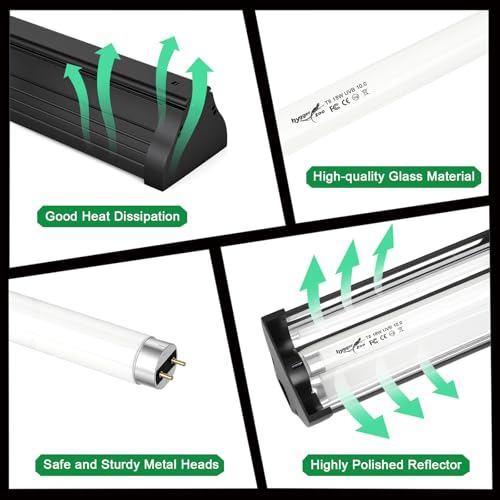 UVB Light for Reptiles Bearded Dragon, T8 UVB Reptile Light Fixture HO UVB Bulb Lighting Combo Kit 10.0 18W UVA UVB Reptile Light Bulb Terrarium Lamp Tube Bar for Snake Gecko Turtle Lizard, 24 Inch - size: T8-24Inch