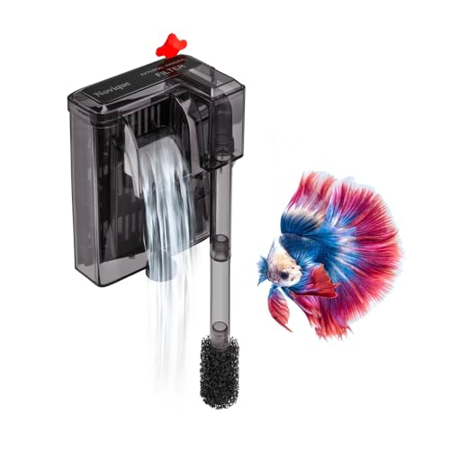 HOB Slim Aquarium Filter for Up to 5 Gallon Tank Ultra-Quiet Fish Tank Power Filter Flow Adjustable Suitable for Saltwater and Freshwater 42 GPH 3W