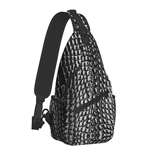 Snake Skin Sling Bag Animal Crossbody Chest Daypack Casual Backpack Women Shoulder Bag For Travel Picnic - color: Snake 01