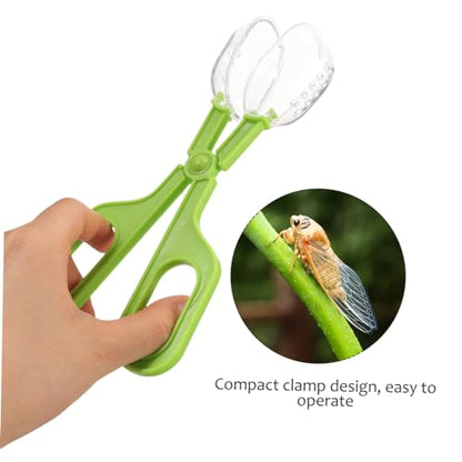 Yardwe Reptile Cleaning Clamp and Feeding Tool Poop Scoop for Tortoise Lizard and Safe and User-Friendly Design for Indoor and Outdoor Use Green