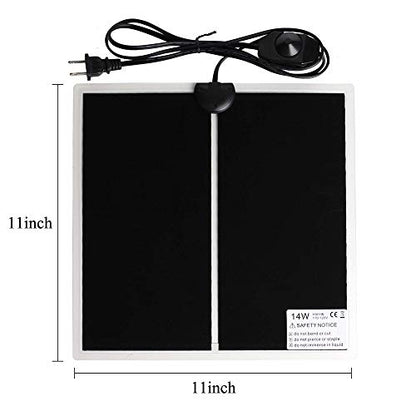 KABASI Reptile Heating Pad with Temperature Control, 14W 11x11inch | Under Tank Terrarium Waterproof Reptile Heat Mat, Adjustable Reptile Heat Mat for Turtle, Tortoise, Snakes, Lizard, Gecko - color: 14W-11x11 in