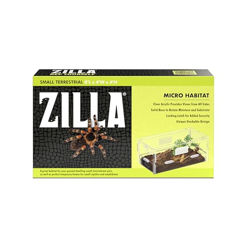 Zilla Micro Habitat Terrarium, Terrestrial, with Locking Latch, for Isopods, Spiders, Insects, Small - size: Small, style: Terrestrial