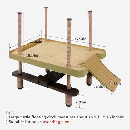 Tfwadmx Large Turtle Basking Platform, Floating Turtle Dock, Turtles Platform for Aquarium,Aquatic Turtles, Frogs, Crabs