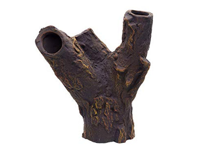 Aquarium Ceramic Decorations Cave Betta Stone Decor - Aquarium Fish Tank Hideway Decor for breeding Cichlids Plecos Betta Toys Hideout (Snag)