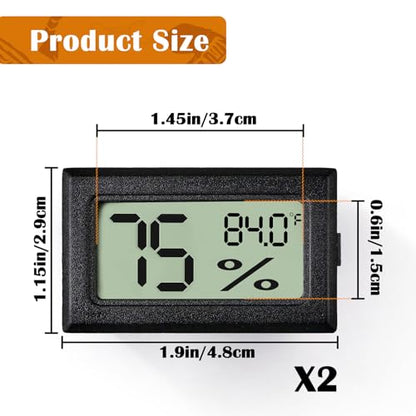 Palksky Bearded Dragon Tank Accessories, 2PCS Reptile Terrarium Thermometer and Humidity Gauge for Jumping Spider, Leopard Gecko, Crested Gecko,Hermit Crab, Gecko, Ball Python, Lizard