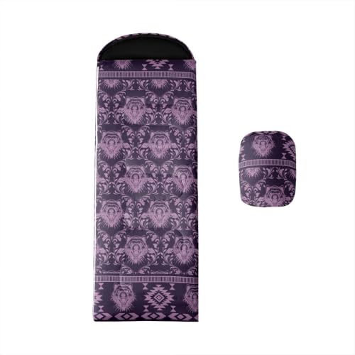 Erosebridal Death Head Moth Sleeping Bags Adults Cold Weather Bohemian Aztec Camping Blanket Hiking Sleeping Wrap Sleep Bag - color: Purple Grizzly Bear