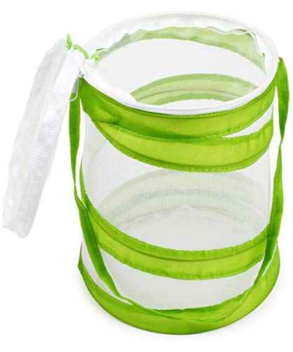 RESTCLOUD 2-Pack Mini Butterfly Habitat, Insect Mesh Cage, Bug Terrarium Pop Up 5.5" x 7" Tall (Pack of 2)