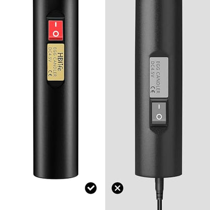 HBlife Egg Candler Wireless Rechargeable LED Bright Cool Light, Egg Candler Tester for Monitoring Eggs Development with 2 Soft Rubber - style: Classic