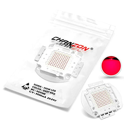 CHANZON High Power Led Chip 100W Deep Red Plant Grow Light 650nm - 660nm | (3000mA / DC 20V - 24V / 100 Watt) SMD COB Emitter Diode Components Bead for DIY Hydroponic Flowers Growing Lamp - color: L) Deep Red (660nm)
