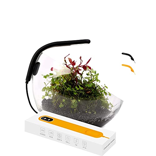 Fish Tank Light - Clip On Aquarium Light - Aquarium Light for Plants - LED Flexible Lamp for Small Aquarium - Yellow 5 Gallon | Plants & Fish Aquarium Lighting, Full Spectrum Grow Lamp, Easy Install, Safe Durable Waterproof for Freshwater, Saltwater - col