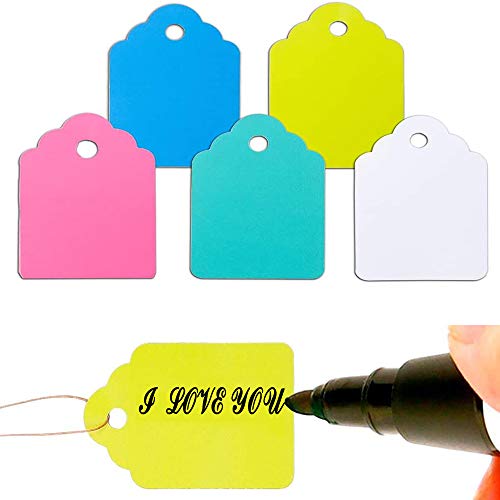 500pcs Waterproof Tags with String,Plastic Reusable Labels Hanging Marking Tags