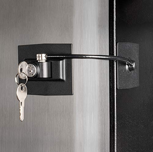 Premium Refrigerator Lock with Built-in Keyed Lock (Black) - color: Black
