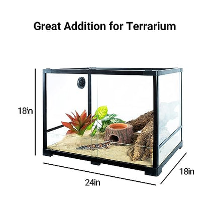 3 in 1 Reptile Hide Cave with Detachable Base & Humidity Dish, Essential Tank Terrarium Decor Humid Hideout Accessories for Small Reptiles Crested Gecko, Leopard Gecko, Lizard, Snake, Crabs