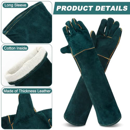 Animal Handling Glove Bite Proof 23.6 Inch Multipurpose Pet Glove for Trips to Vet Grooming Puncture Proof Training Anti-Bite Scratch(COLOR:Green)
