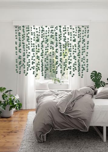 86 Feet 12 Strands Artificial Eucalyptus Leaf Plants Vine Hanging Eucalyptus Garland for Home Kitchen Office Wedding Wall Decor - size: 12pcs Eucalyptus Vine