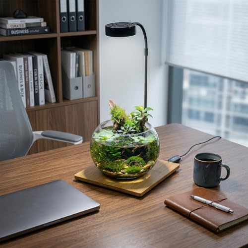 AREPK Aquarium & Terrarium Light, Full Spectrum LED with Auto On/Off Timer | Fits Various Tank Shapes; For Tanks Under 3 Gallons, Betta Tanks, Moss, Succulents, Carnivorous Plants and Mini Landscapes
