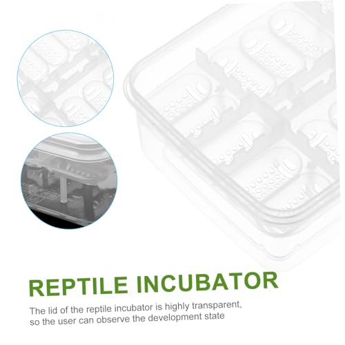 YARNOW Gecko Incubator 2pcs 16 Compartments Eggs Incubation Tray for Reptile Breeding Box