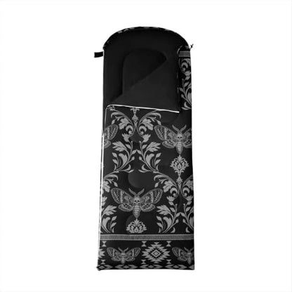 Erosebridal Hawk Moth Sleeping Bag for Kids Spooky Aztec Wearable Camping Blanket for Hiking Outdoor Travel Hunting Sleep Bag - color: Black Moth