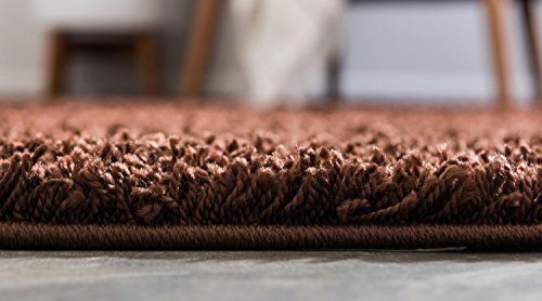 Unique Loom Solid Shag Collection Area Rug (2' 2" x 6' 5" Runner, Chocolate Brown) - color: Chocolate Brown, size: 2'2" x 6'5" (Rectangular)