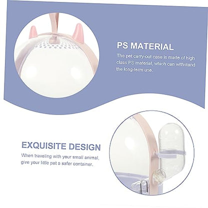 Angoily Outdoor Hamster Carrier Box Breathable Pet Cage for Travel Lightweight Design Water Bottle for Hamsters and Pets The Go - color: Purple