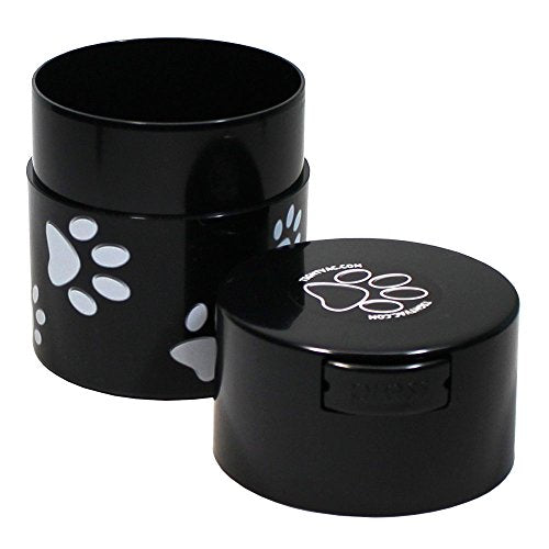 Pawvac 3 Ounce Vacuum Sealed Pet Food Storage Container; Black and White Paws - color: Black Paws, size: TV2