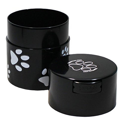 Pawvac 3 Ounce Vacuum Sealed Pet Food Storage Container; Black and White Paws - color: Black Paws, size: TV2