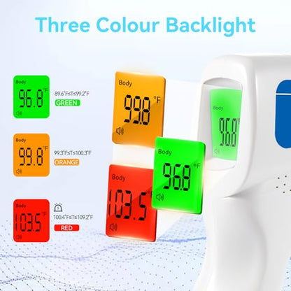 Berrcom Thermometer, 3 in 1 Contactless Infrared Fever Check Thermometer for Forehead, Ideal for Baby, Infant, Kids, and Adults, Batteries Not Included, JXB-178 (White) - color: White