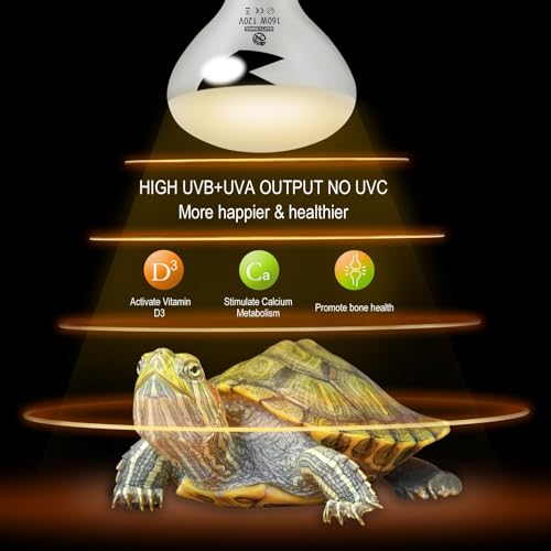 160W UVA UVB Vapor Reptile Heat Lamp, High Intensity Self-Ballasted UVB Basking Lamp Bulb,Full Spectrum Sun Light for Reptiles and Amphibians - size: UV 160W